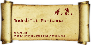 Andrási Marianna névjegykártya